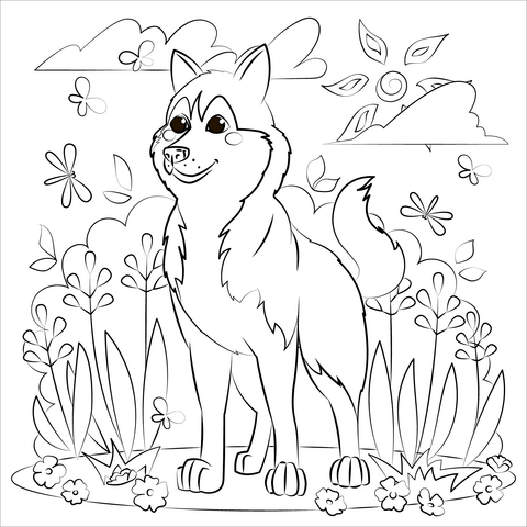 Husky coloring page free printable coloring pages