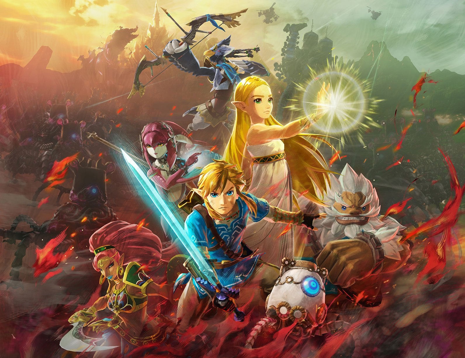 Three wallpapers from the japanese website of hyrule warriors age of calamity rnintendoswitch