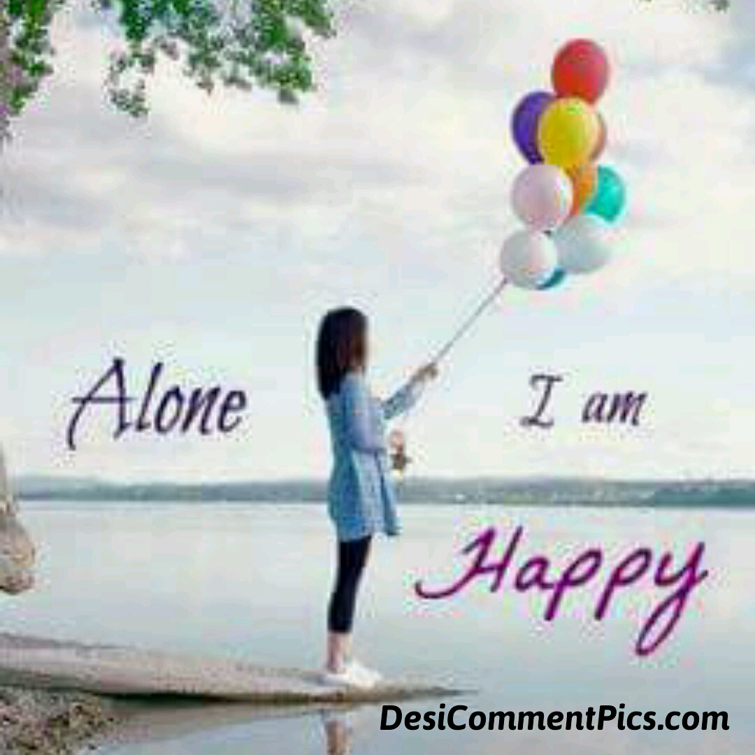 Alone i am happy quote image