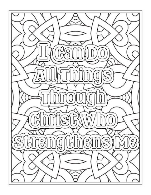 Premium vector religious quotes coloring pages for kdp coloring pages