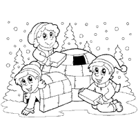 Building an igloo coloring pages