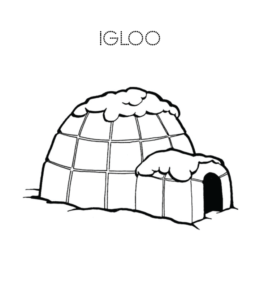 Eskimo and igloo coloring pages playing learning