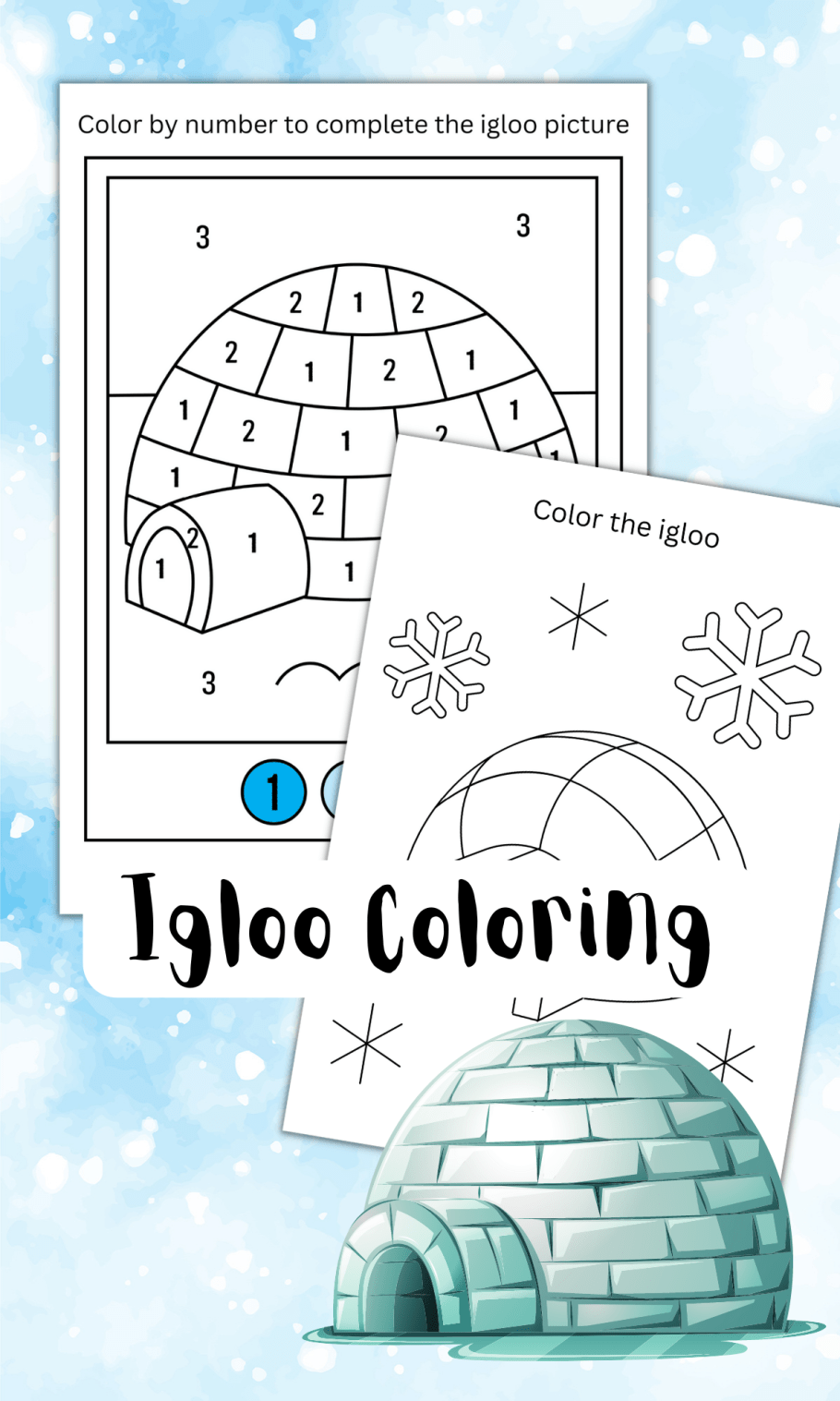 Free printable igloo loring pages for kids