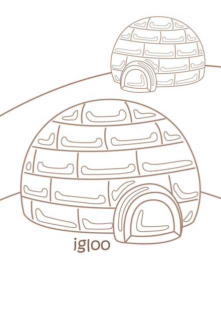 Premium vector alphabet i for igloo coloring pages a for kids and adult