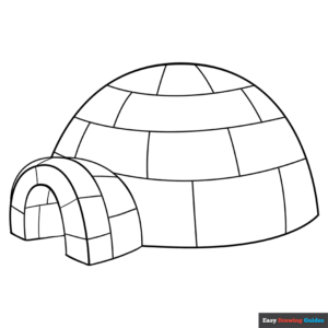 Igloo coloring page easy drawing guides