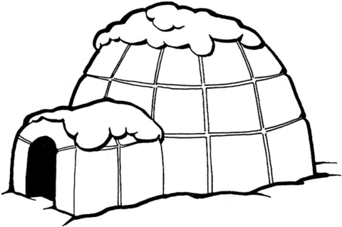 Igloo coloring page free printable coloring pages