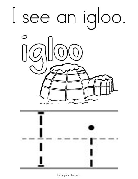 I see an igloo coloring page