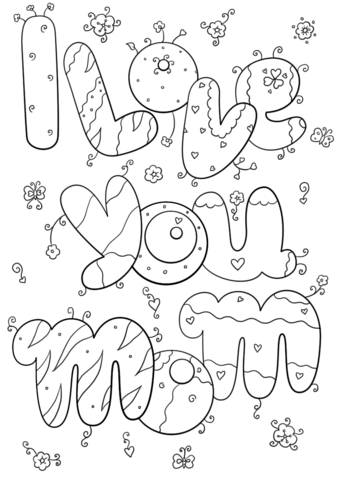 I love you mom coloring page free printable coloring pages