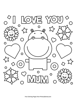 I love you mum coloring page â free printable pdf from