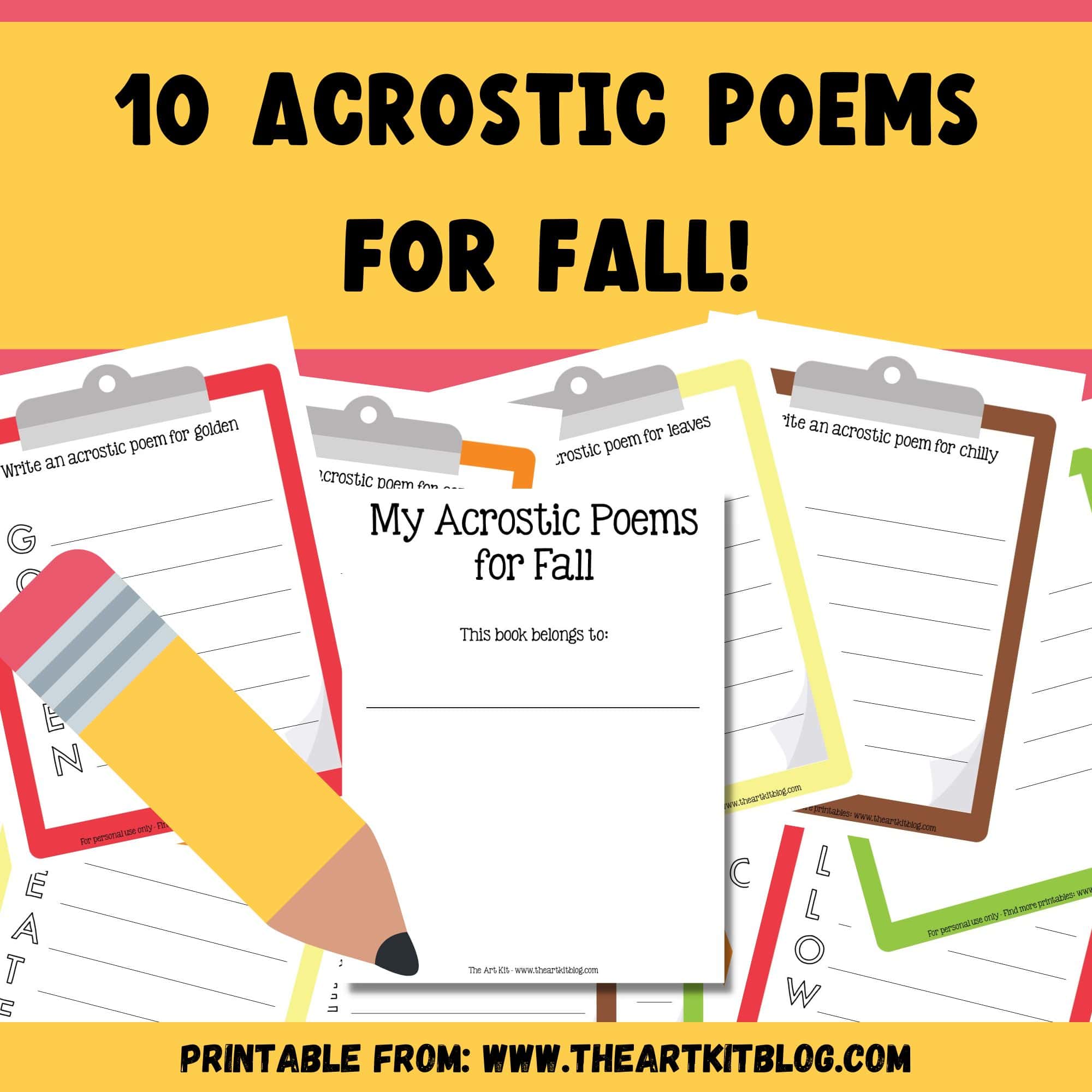 Printable acrostic poems for fall â free â the art kit