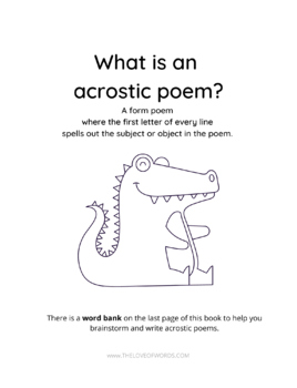 Animal acrostic poetry coloring book by raundi moore kondo tpt