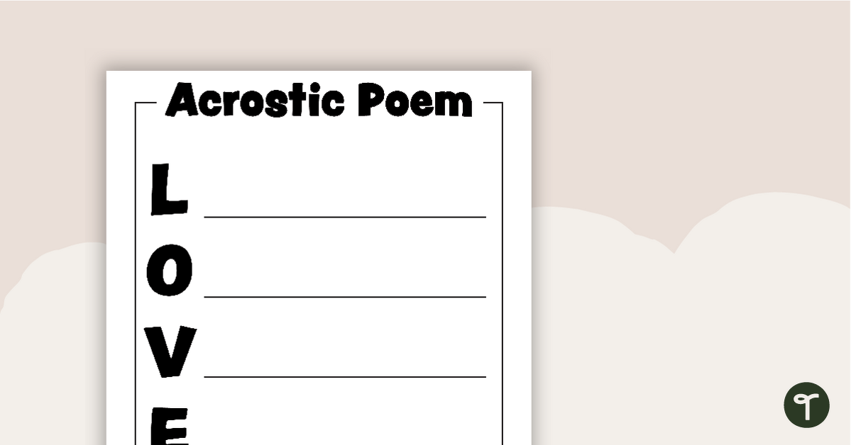 Acrostic poem template