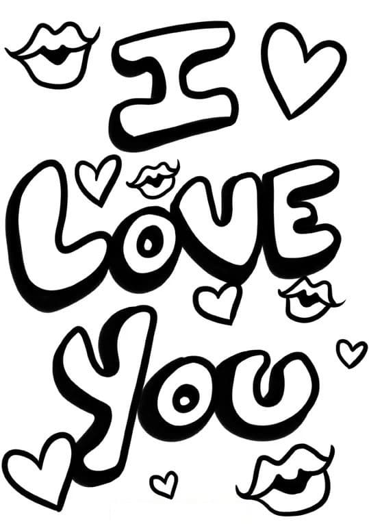 Free drawing of i love you coloring page