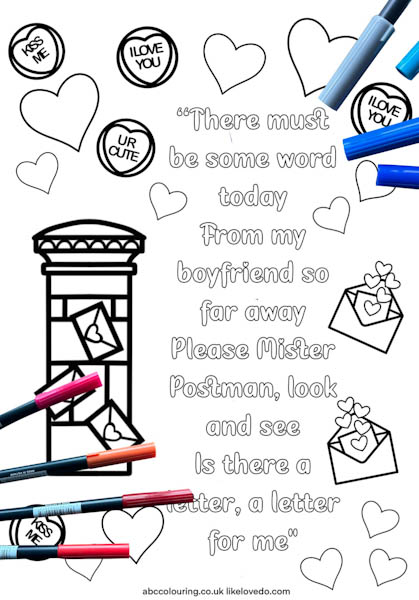 Mr postman song coloring page