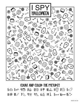 I spy halloween coloring pages