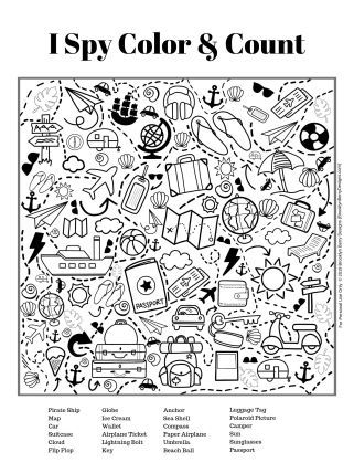Summer i spy activity page i spy spy hidden picture puzzles