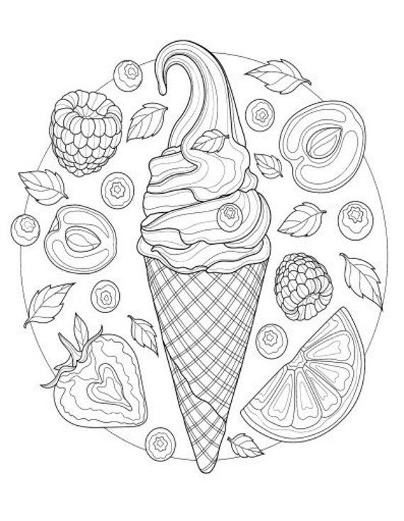 Ice cream coloring pages birthday party favor