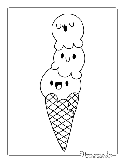 Ice cream coloring pages for kids adults