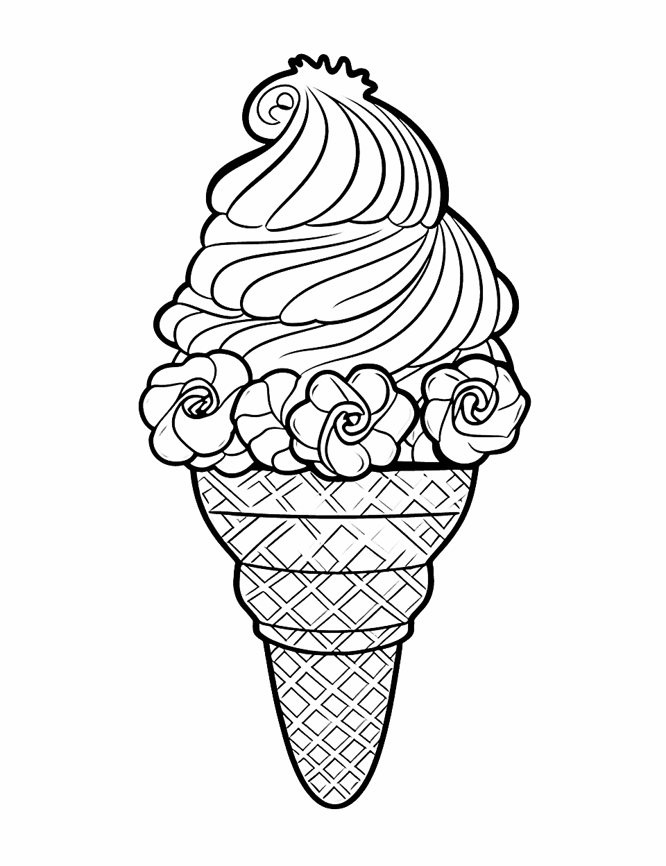 Ice cream coloring pages free printable sheets