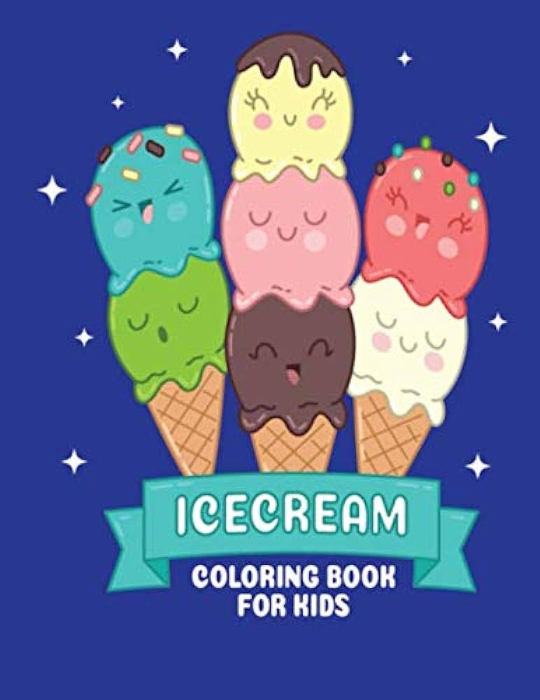 Ice cream coloring book for kids fun easy and relaxing ice cream scoop coloring page for kids and toddlers