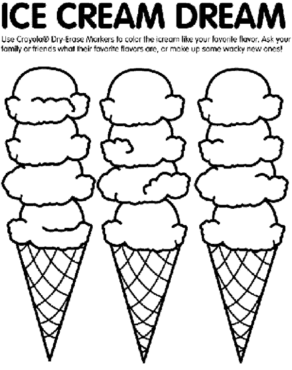 Ice cream coloring page