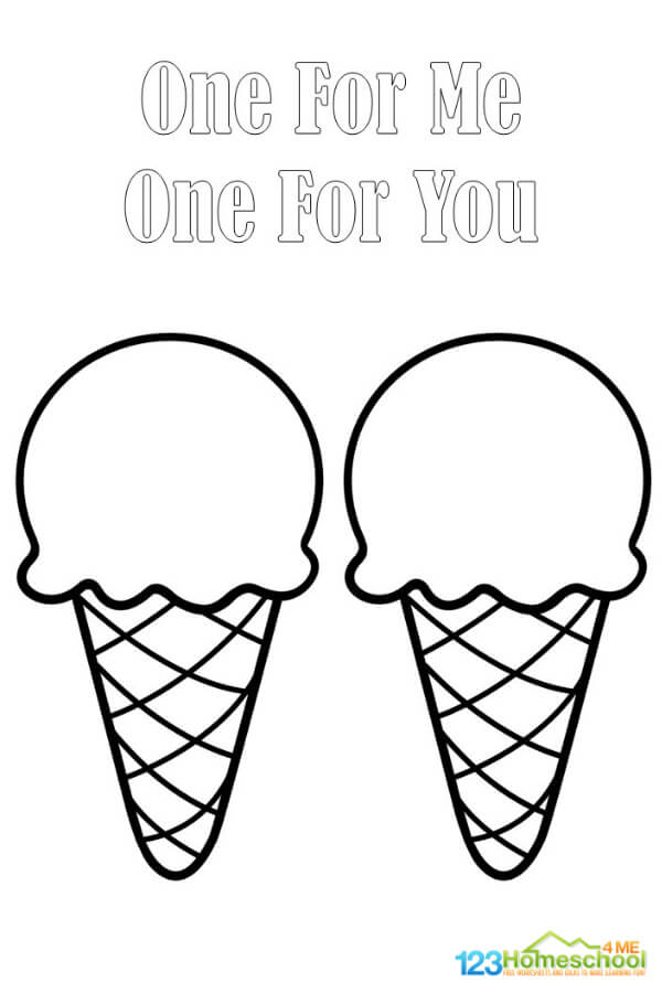 Ð i is for ice cream coloring pages freebie