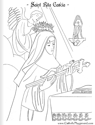 Saint rita of cascia coloring page may nd st rita of cascia catholic coloring saint coloring