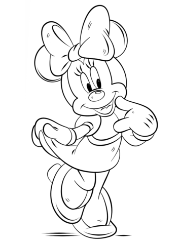Minnie mouse coloring page free printable coloring pages
