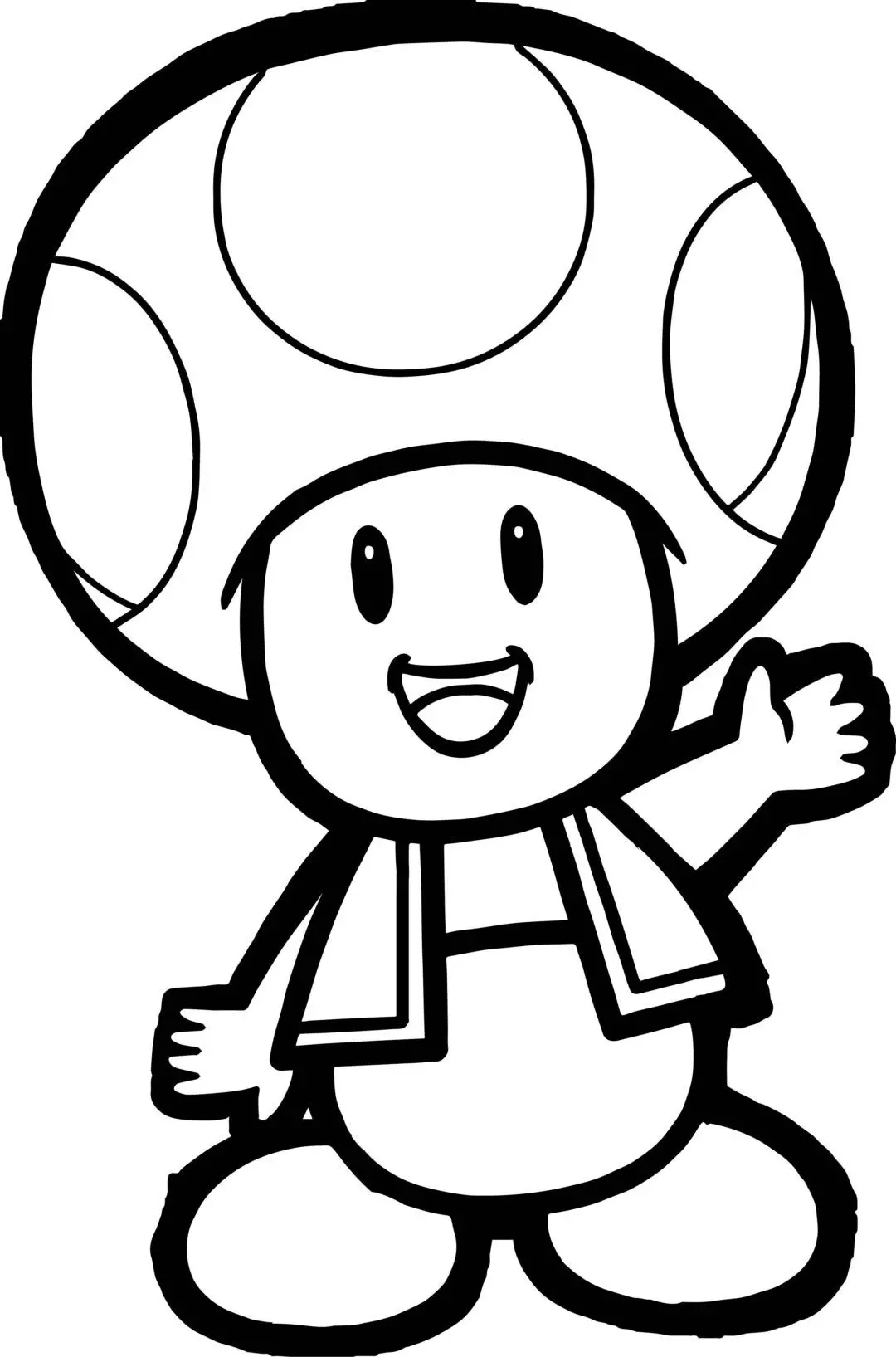 Fun and easy toad coloring pages for kids