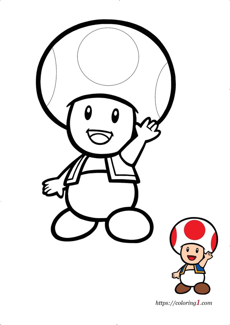 Toad mario coloring pages