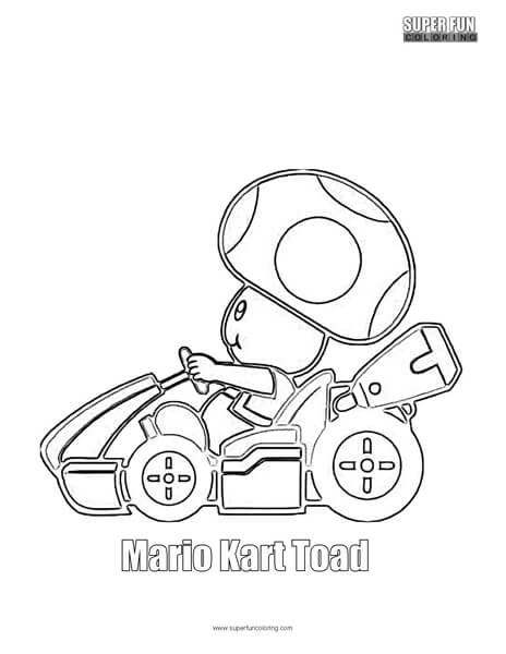 Mario kart toad coloring