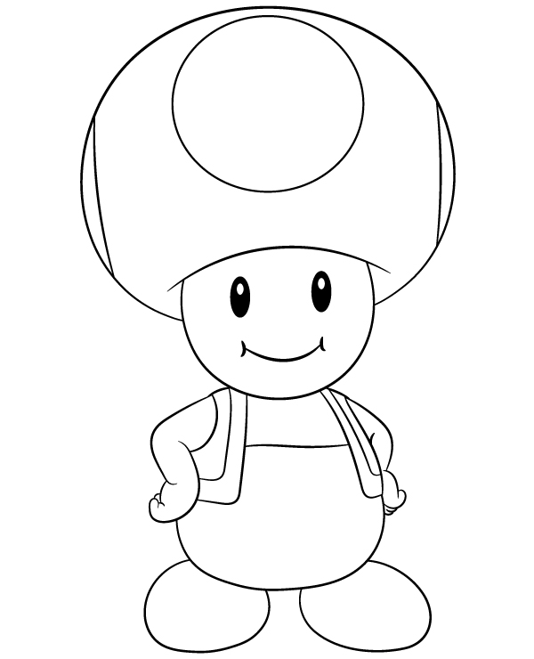 Mushroom toad coloring page