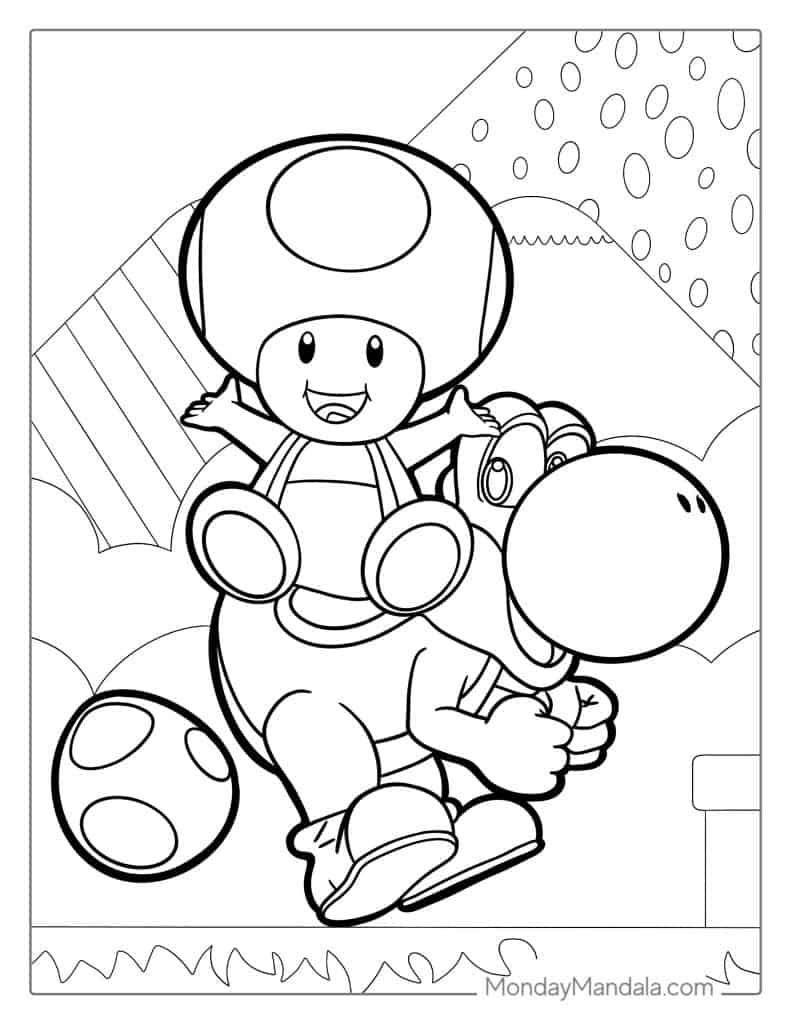 Toad coloring pages free pdf printables