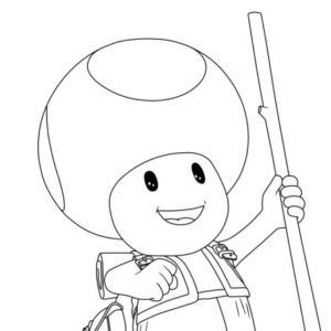 Toad mario coloring pages printable for free download