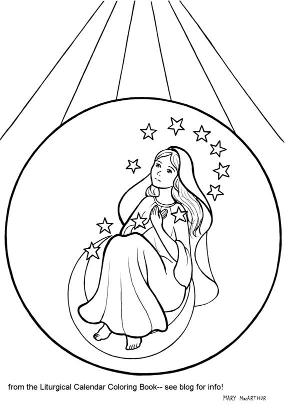 Snowflake clockwork immaculate conception coloring page