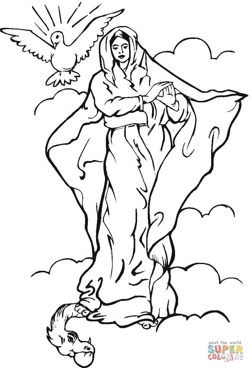 Immaculate conception coloring page free printable coloring pages
