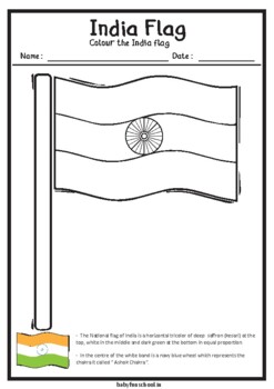 India flag india flag coloring worksheet by babyfunschool tpt