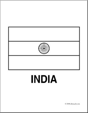 Clip art flags india coloring page i