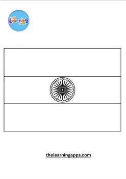 Flag of india printable worksheets coloring pages for kids by the learning apps