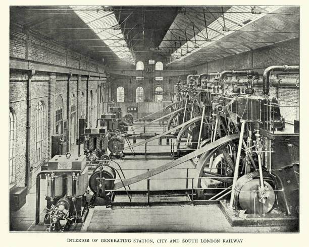 Generating station city and south london railway stock photo
