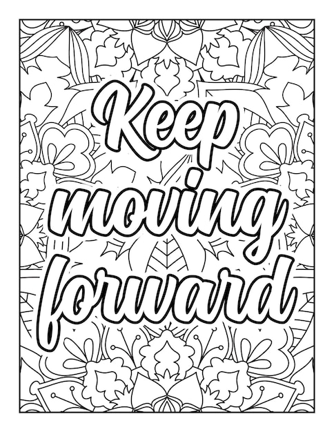 Premium vector motivational quotes coloring page inspirational quotes coloring page coloring page for adults