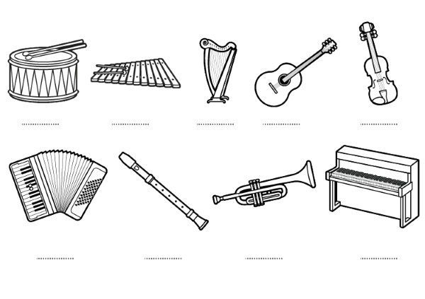 Instrumentos musicales dibujos para colorear e imprimir instrument de musique coloriage instrument de musique instruments
