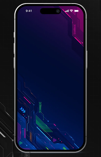 Upgrade your ios or android phone display with a futuristic k cyber tech interface wallpaper