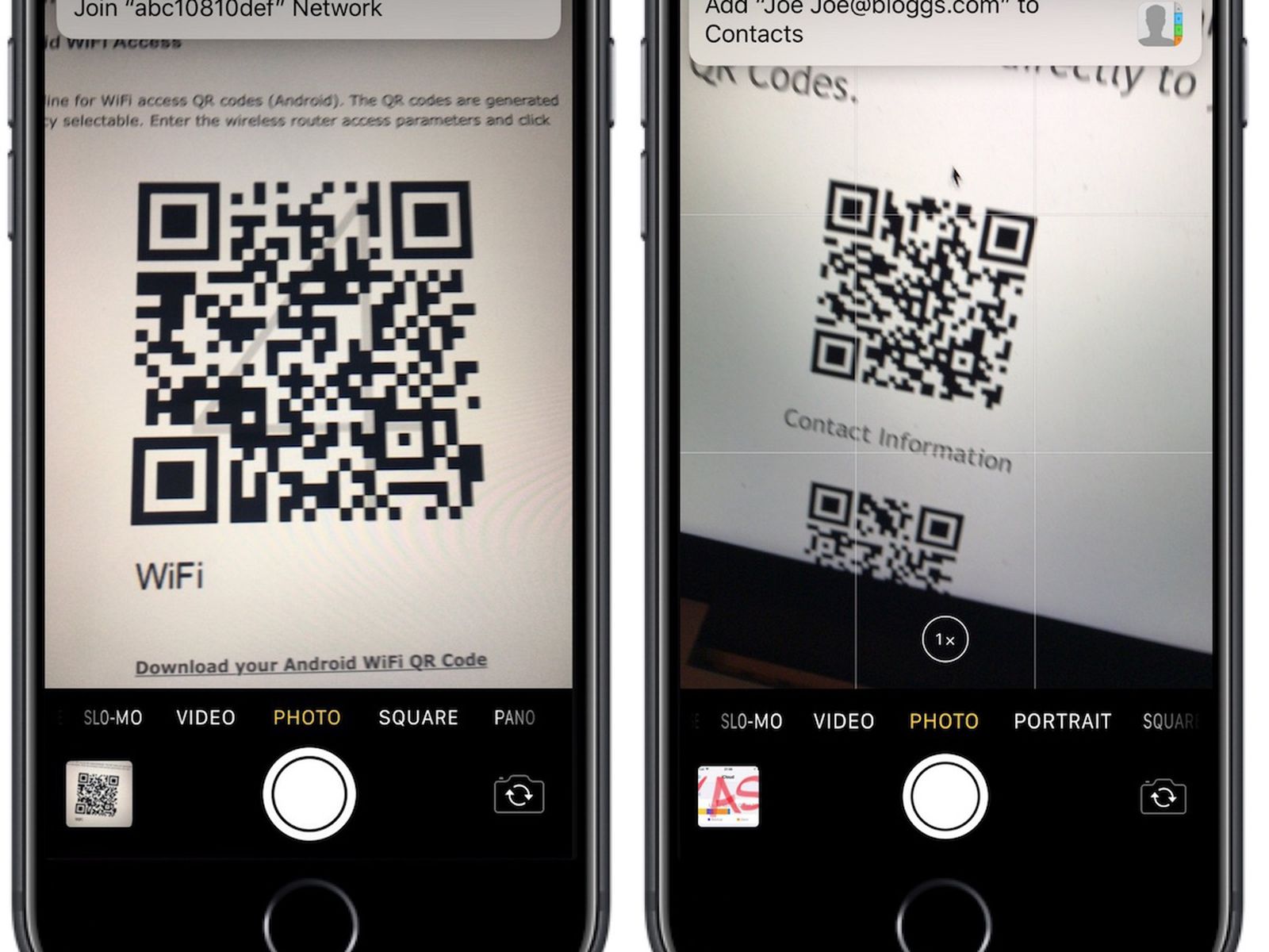 Iphone can scan qr codes directly in camera app on ios