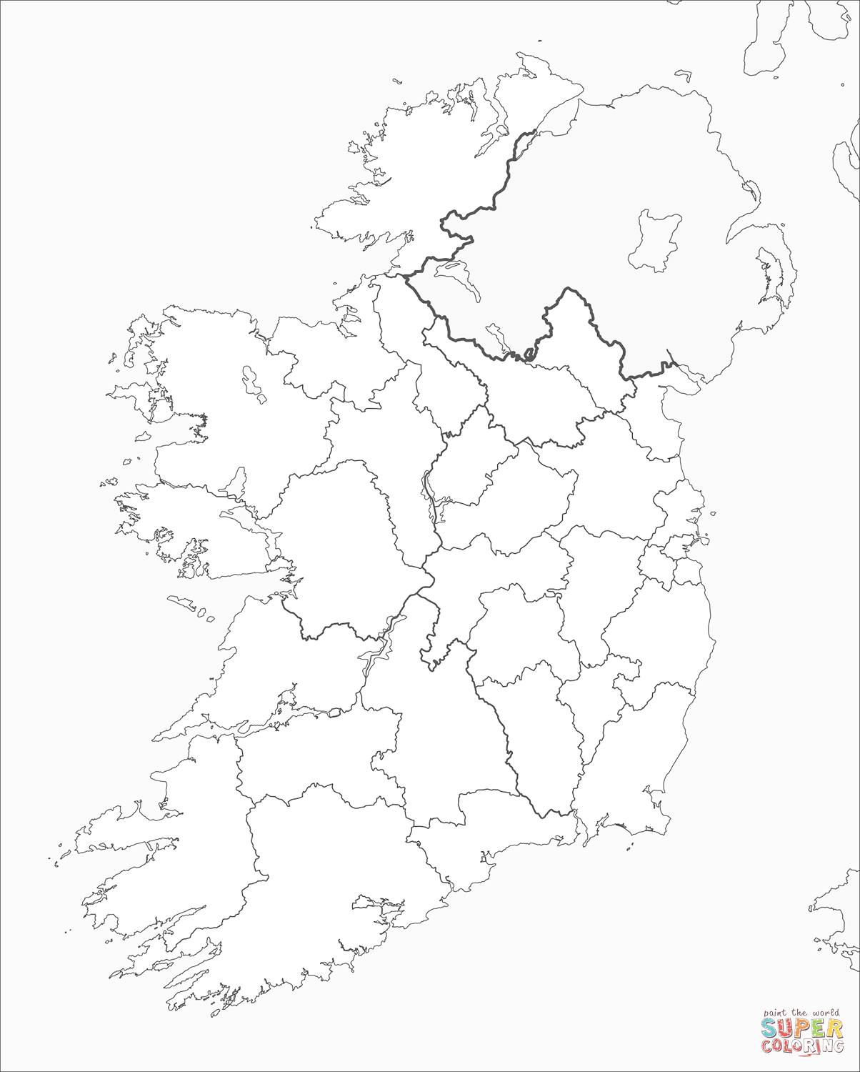 Ireland map coloring page free printable coloring pages