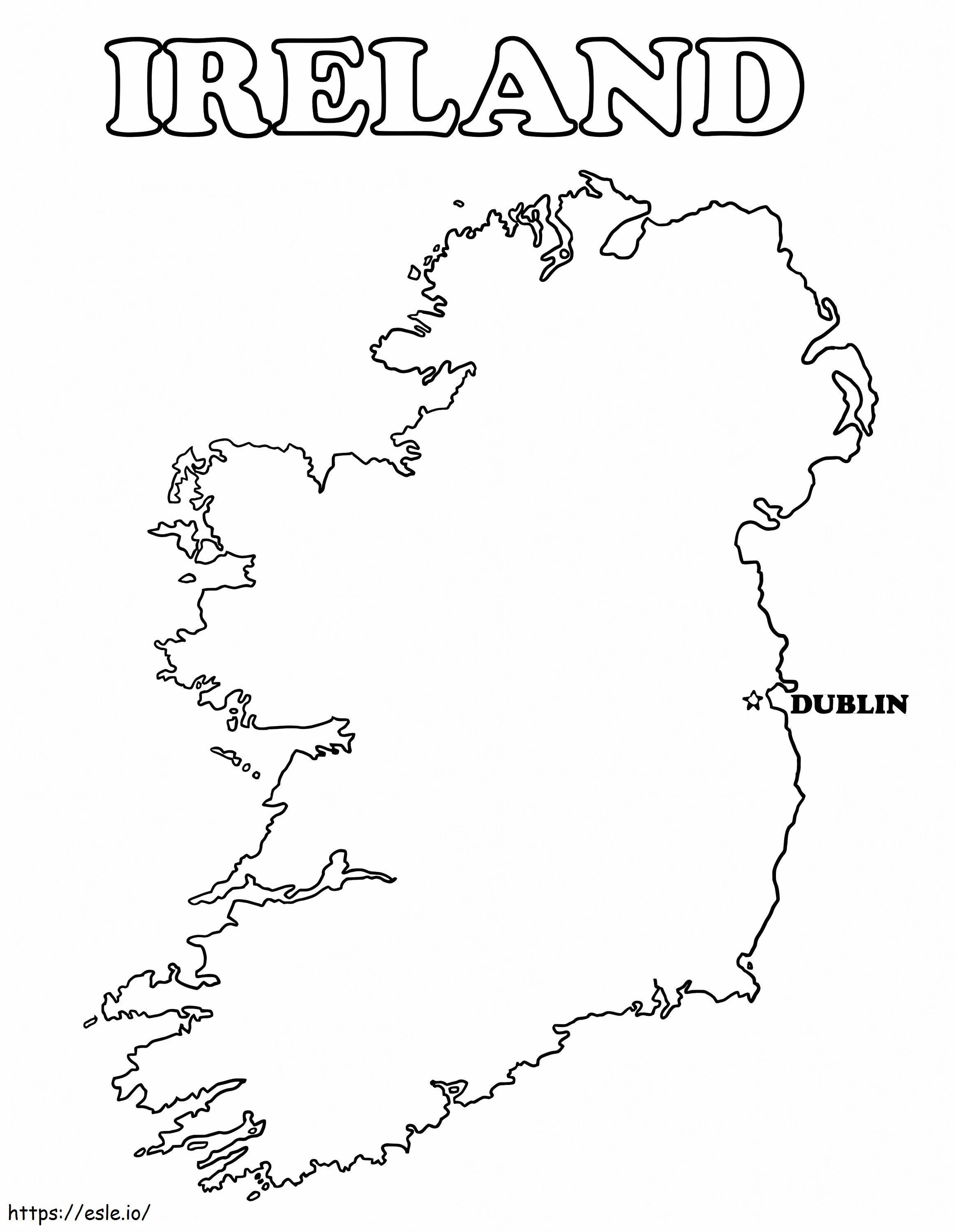 Map of ireland coloring page