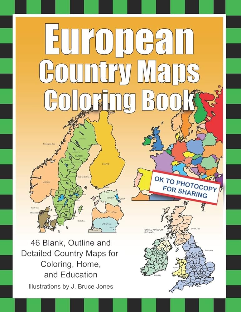 European untry maps loring book blank outline and detailed untry maps for loring home and education world of maps jones j bruce jones j bruce books