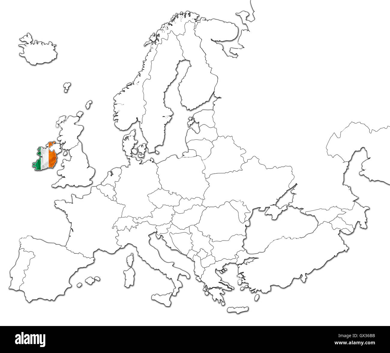 Ireland map outline hi