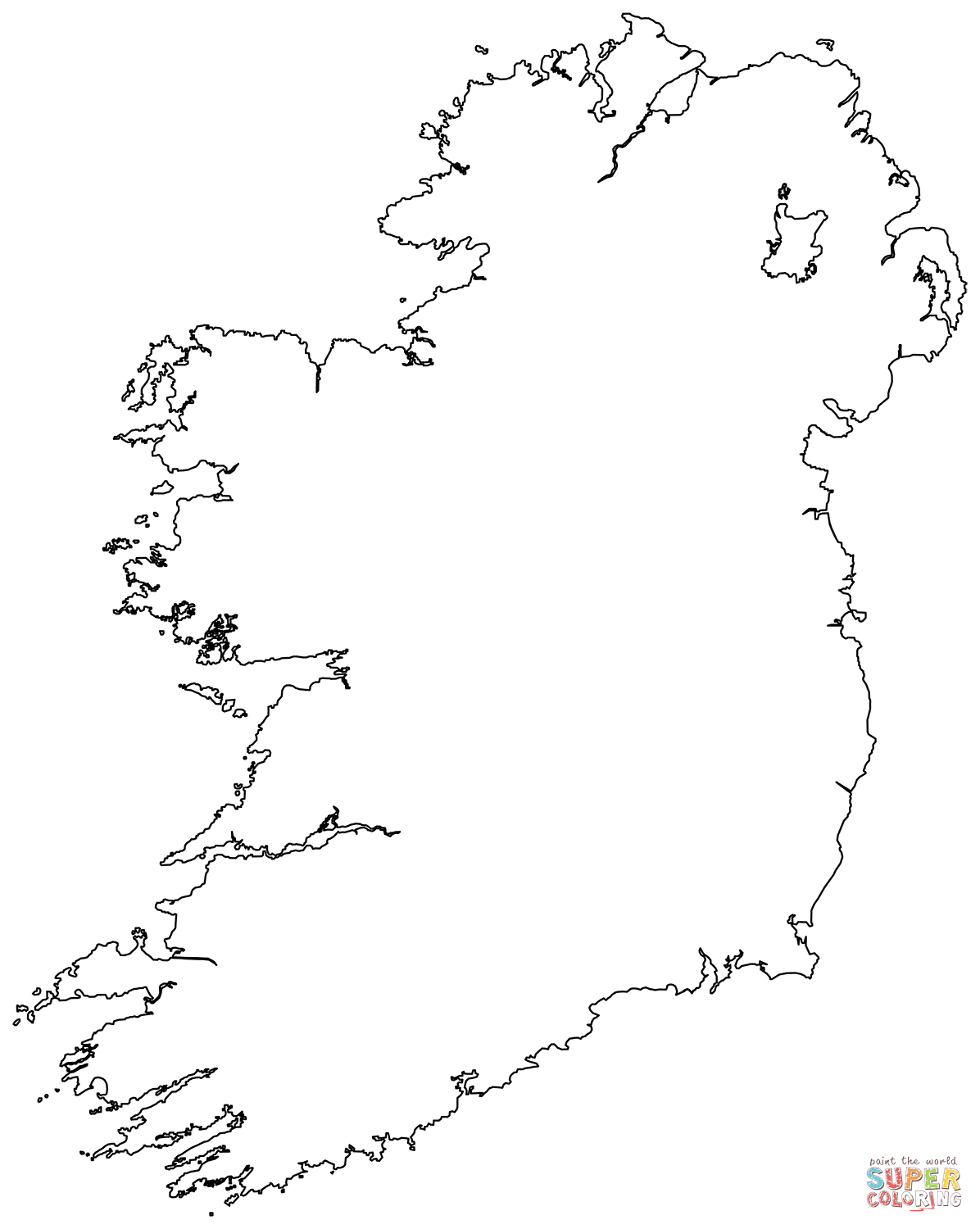 Outline map of ireland coloring page free printable coloring pages