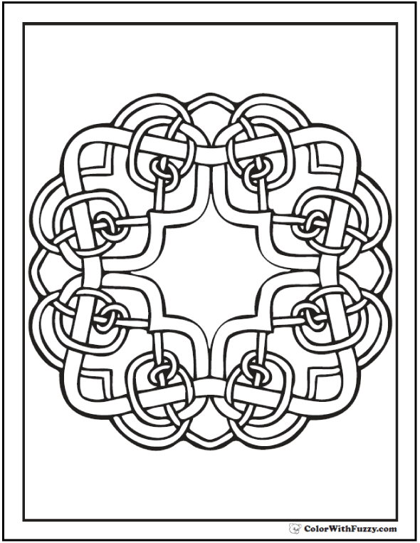 Irish celtic coloring pages square knots pattern